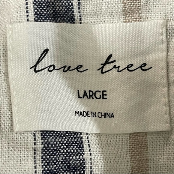 Love tree boho‎ linen blend jumpsuit size large - Picture 4 of 9